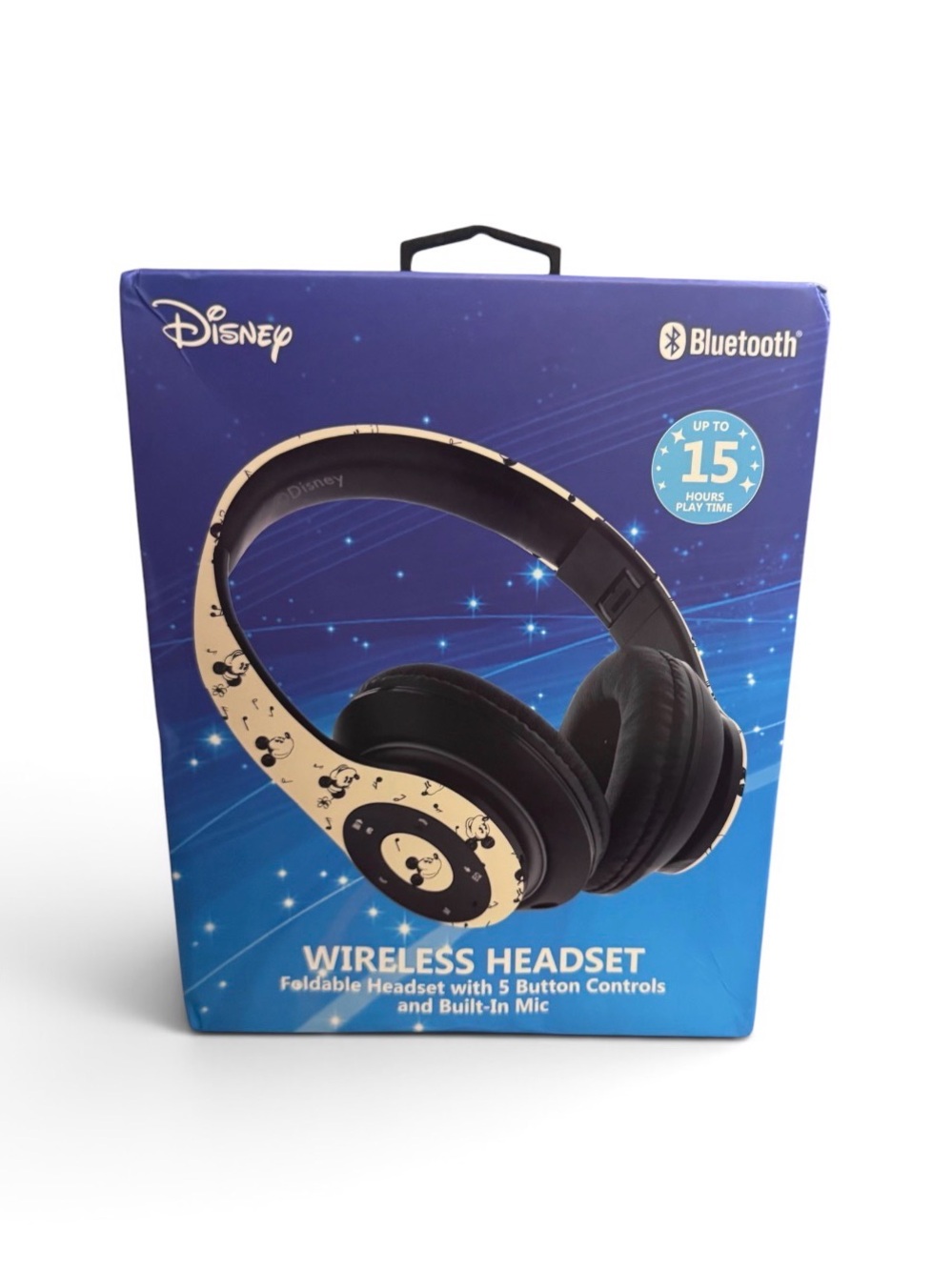 Disney Foldable Bluetooth Headset - Black & Cream Mickey Accent